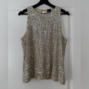Reitmans Silver Sequin Tank Top